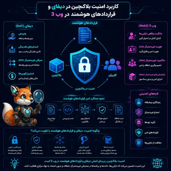 کاربرد امنیت بلاکچین در دیفای و قراردادهای هوشمند در وب 3