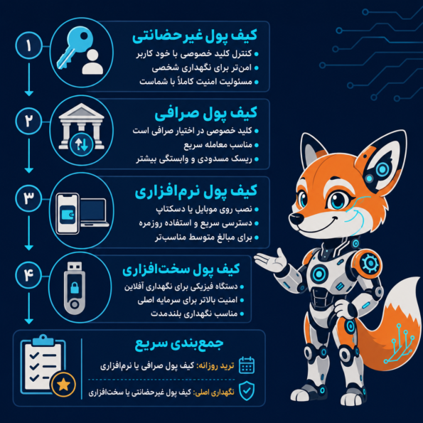 انواع کیف پول و تفاوت واقعی آنها