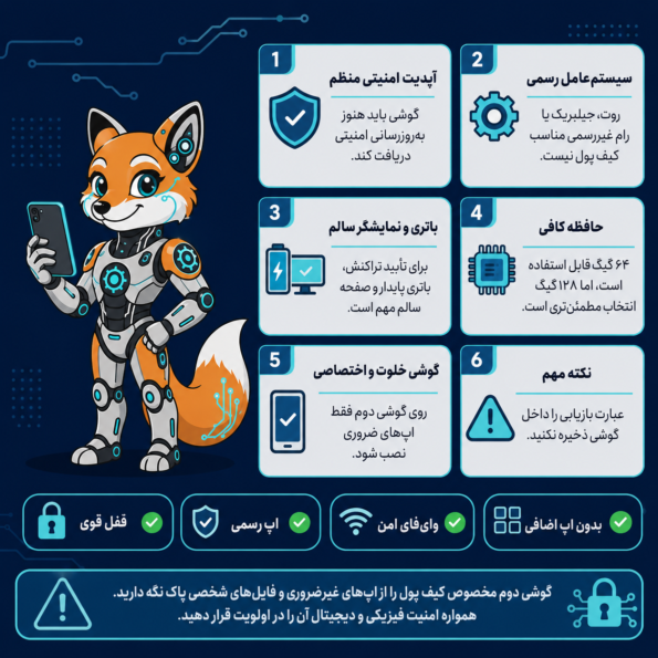 بهترین گوشی دوم برای کیف پول ارز دیجیتال چه ویژگیهایی دارد؟