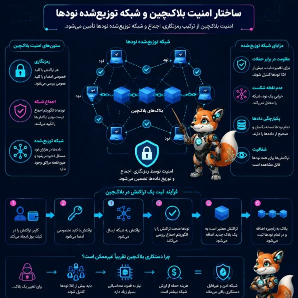 ساختار امنیت بلاکچین و شبکه توزیع‌شده نودها در بلاکچین