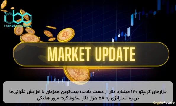 بازارهای کریپتو ۱۲۰ میلیارد دلار از دست دادند؛ بیت‌کوین همزمان با افزایش نگرانی‌ها درباره استراتژی به ۵۸ هزار دلار سقوط کرد: مرور هفتگی