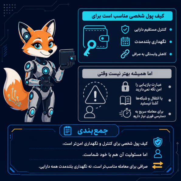 آیا استفاده از کیف پول شخصی همیشه بهتر است؟