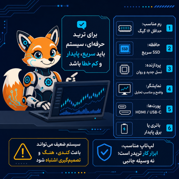 لپ‌تاپ یا سیستم اصلی پایدار؛ قلب ستاپ ترید