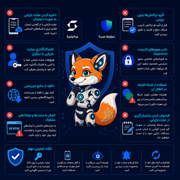 اشتباهات رایج هنگام استفاده از SafePal و Trust Wallet