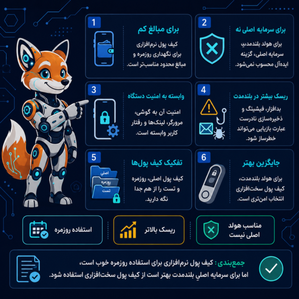 کیف پول نرم‌افزاری برای هولد بلندمدت مناسب است؟