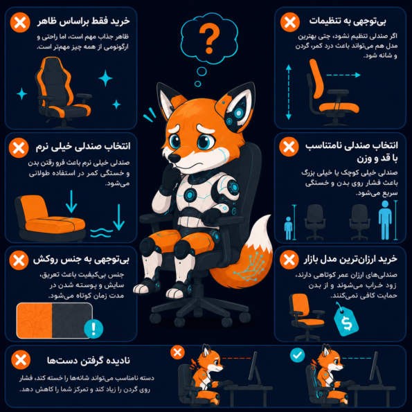 اشتباهات رایج در خرید صندلی برای ترید