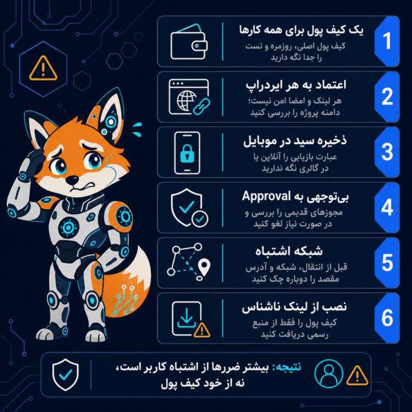 اشتباهات رایج در انتخاب کیف پول برای DeFi و Airdrop
