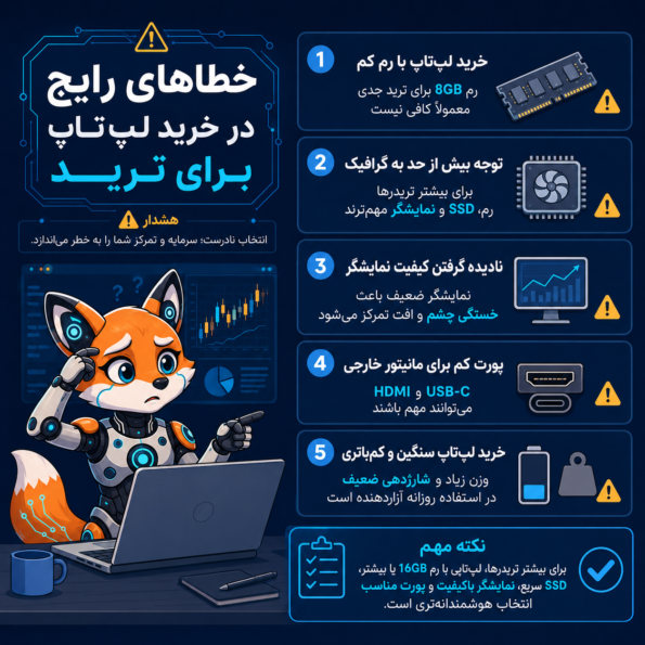 اشتباهات رایج در خرید لپ تاپ برای ترید
