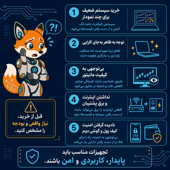 اشتباهات رایج در خرید تجهیزات ترید