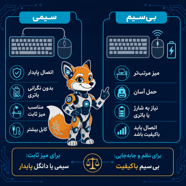 کیبورد و ماوس سیمی بهتر است یا بیسیم؟