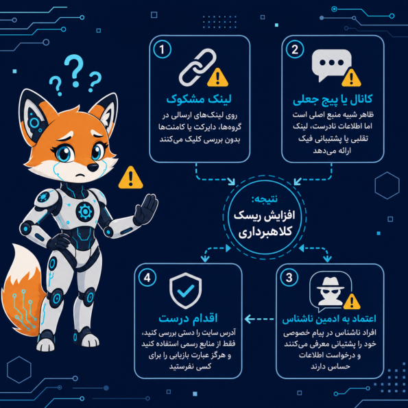 اعتماد به لینک‌ها، کانال‌ها و افراد ناشناس