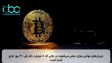 جریان‌های نهادی رمزارز منفی می‌شوند در حالی که ۸ میلیارد دلار طی ۳۰ روز خارج شده است