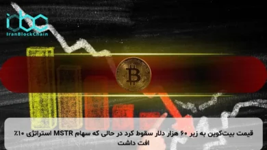 قیمت بیت‌کوین به زیر ۶۰ هزار دلار سقوط کرد در حالی که سهام MSTR استراتژی ۱۰٪ افت داشت