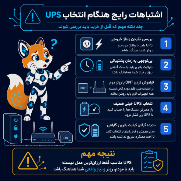 اشتباهات رایج در خرید UPS برای مودم