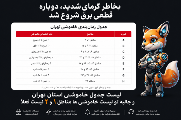 آغاز دوباره قطعی برق در تهران؛ جدول زمان‌بندی خاموشی‌ها