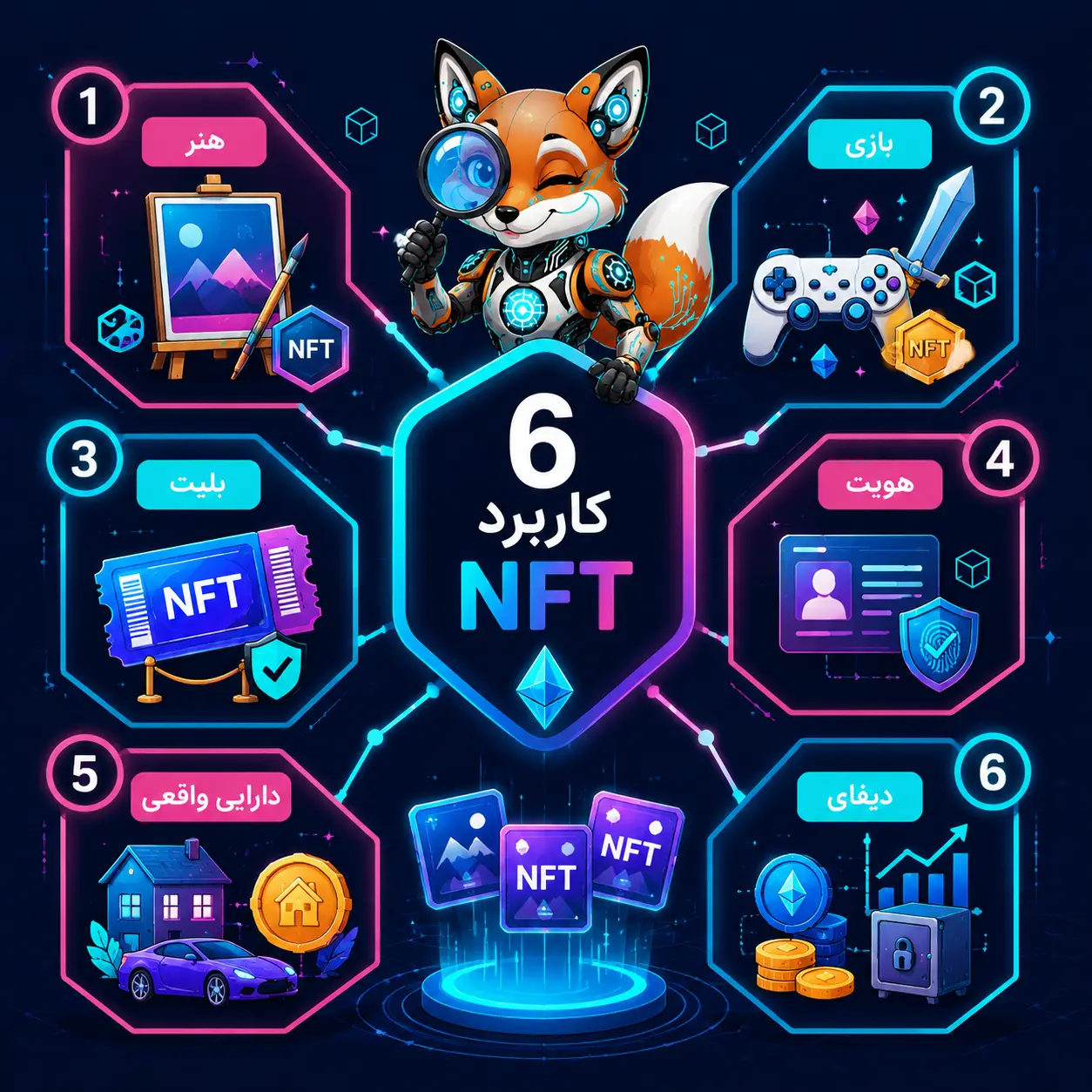 نمایش شش کاربرد NFT