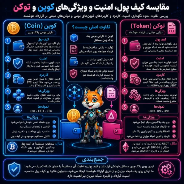 مقايسه كيف پول، امنيت و ويركَى هاى كوين و توكن