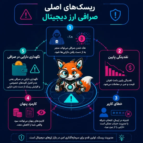 ریسک‌های اصلی صرافی ارز دیجیتال cryptocurrency exchange