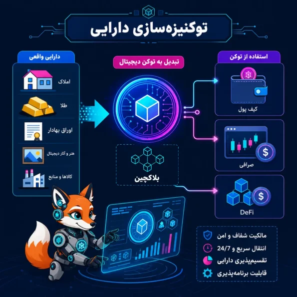 Tokenization چیست؛ فلوچارت مراحل توکنیزهسازی از انتخاب دارایی و اعتبارسنجی حقوقی تا صدور توکن، کیف پول و بازخرید