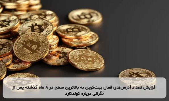 افزایش تعداد آدرس‌های فعال بیت‌کوین به بالاترین سطح در ۸ ماه گذشته پس از نگرانی درباره کولدکارد