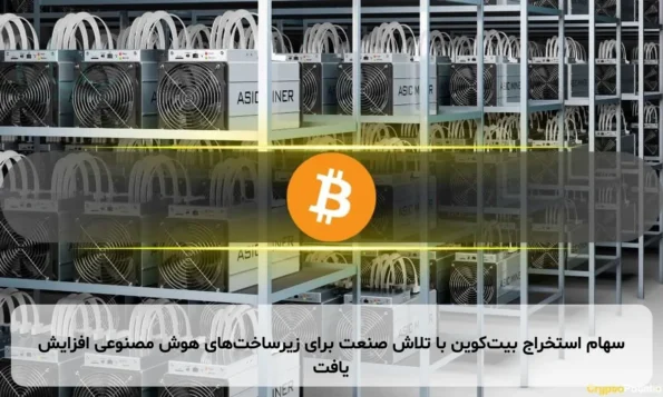 سهام استخراج بیت‌کوین با تلاش صنعت برای زیرساخت‌های هوش مصنوعی افزایش یافت