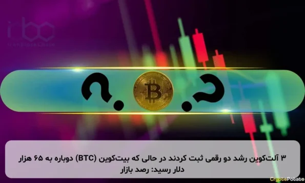 ۳ آلت‌کوین رشد دو رقمی ثبت کردند در حالی که بیت‌کوین (BTC) دوباره به ۶۵ هزار دلار رسید: رصد بازار